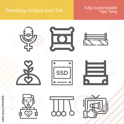 Simple set of crusade related lineal icons.