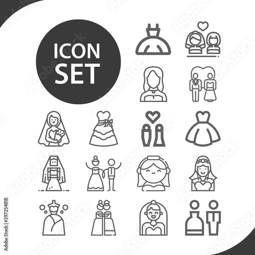 Simple set of mother superior related lineal icons.