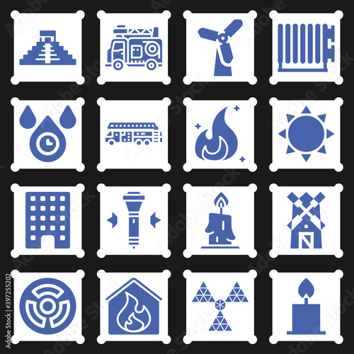 16 pack of heat  filled web icons set