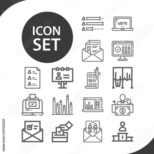 Simple set of elected related lineal icons.