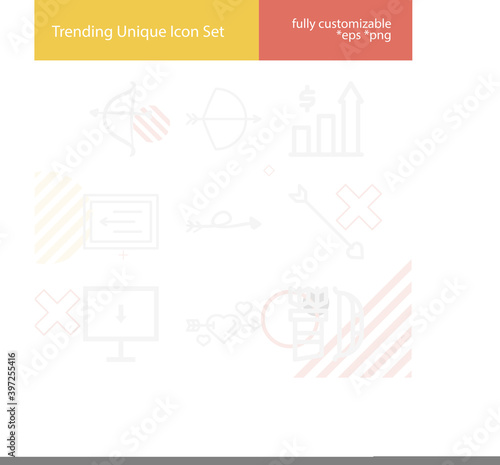 Simple set of bow and related lineal icons.