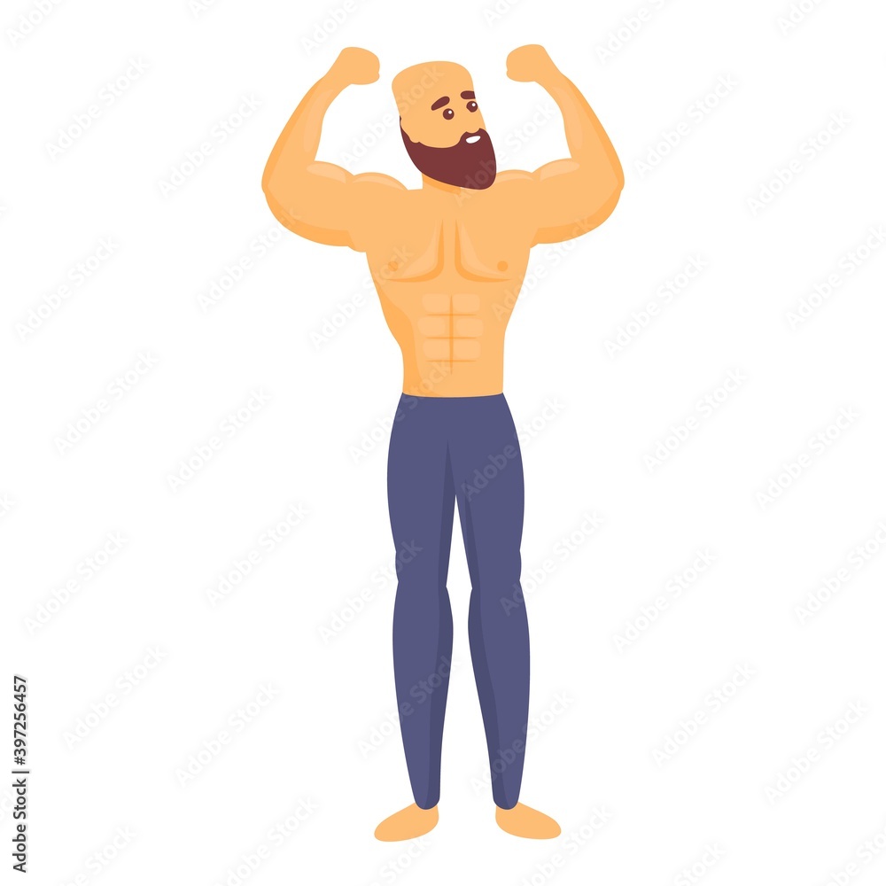 Fototapeta premium Bodybuilder icon. Cartoon of bodybuilder vector icon for web design isolated on white background