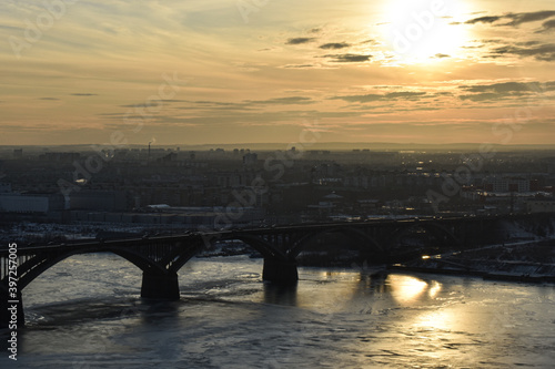 panorama of Nizhny Novgorod at sunset © Igor