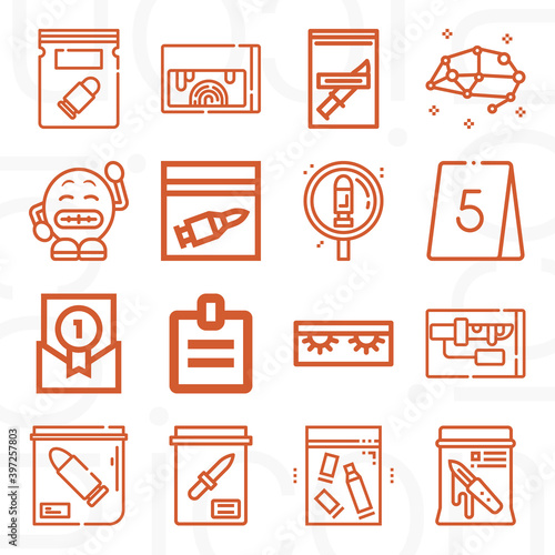 16 pack of testimony  lineal web icons set