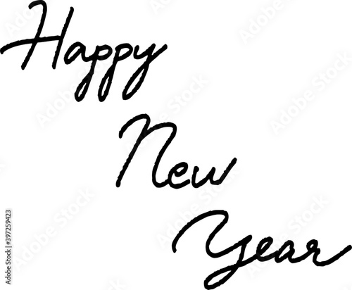 HappyNewYearの手書き文字