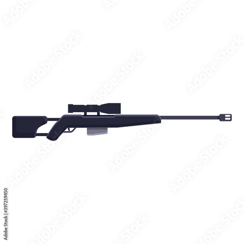 Assault sniper weapon icon. Cartoon of assault sniper weapon vector icon for web design isolated on white background