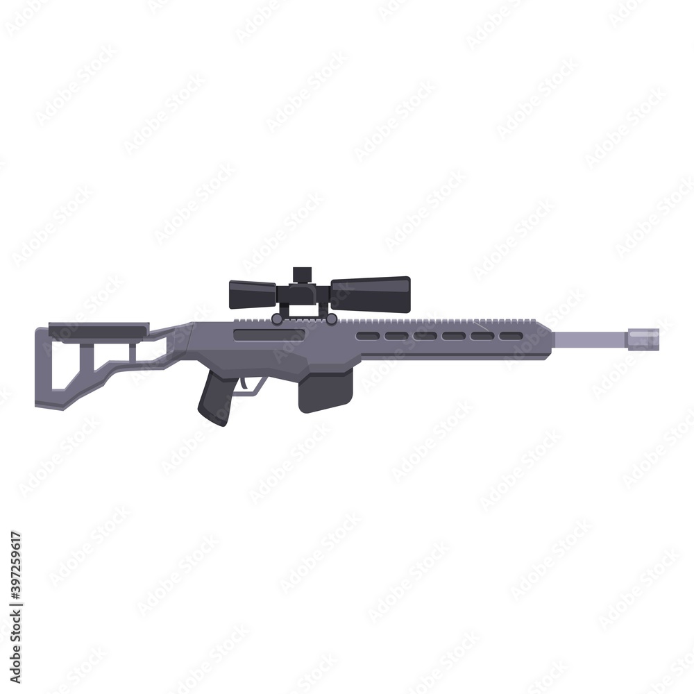 Swat sniper weapon icon. Cartoon of swat sniper weapon vector icon for web design isolated on white background