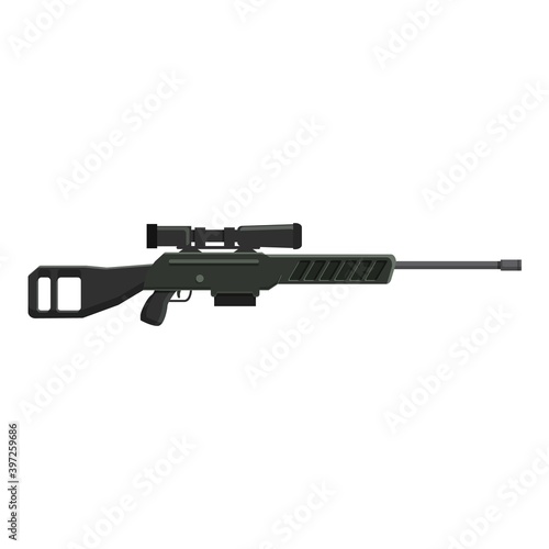 Hunting sniper weapon icon. Cartoon of hunting sniper weapon vector icon for web design isolated on white background