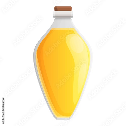 Canola oil glass potion icon. Cartoon of canola oil glass potion vector icon for web design isolated on white background