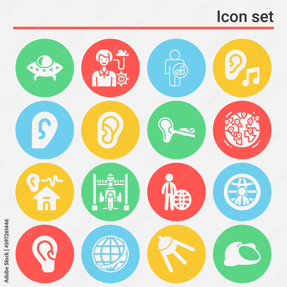 Fototapeta premium 16 pack of external filled web icons set