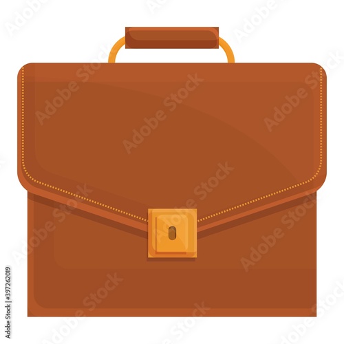 Briefcase bag icon. Cartoon of briefcase bag vector icon for web design isolated on white background