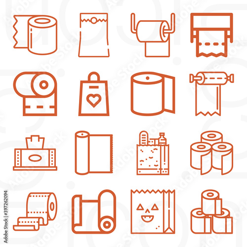 16 pack of news publisher  lineal web icons set