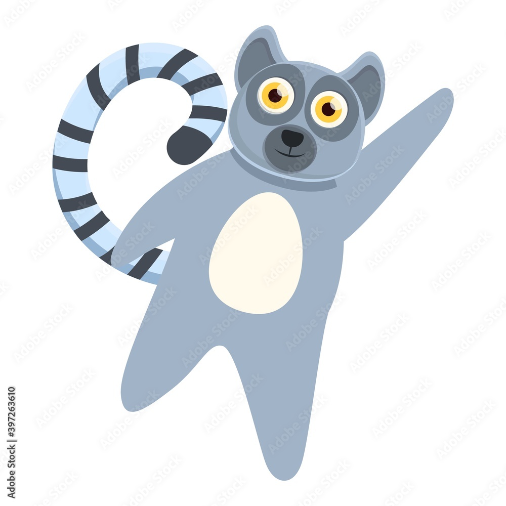 Lemur say hello icon. Cartoon of lemur say hello vector icon for web design isolated on white background