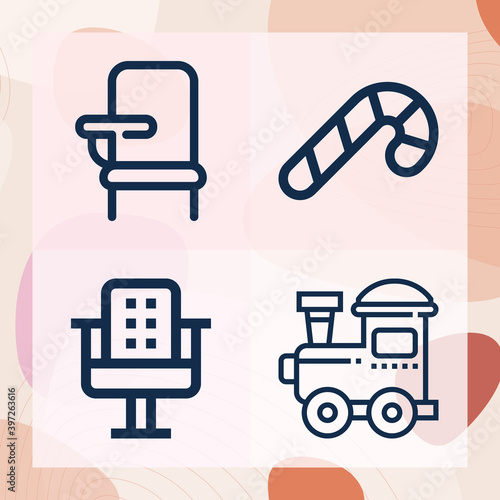 Simple set of moderate related lineal icons