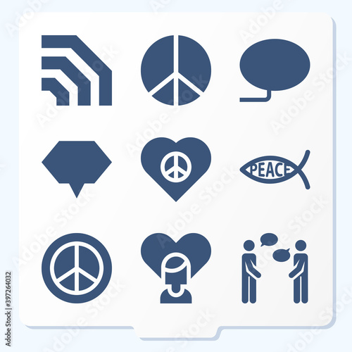 Simple set of 9 icons related to talks