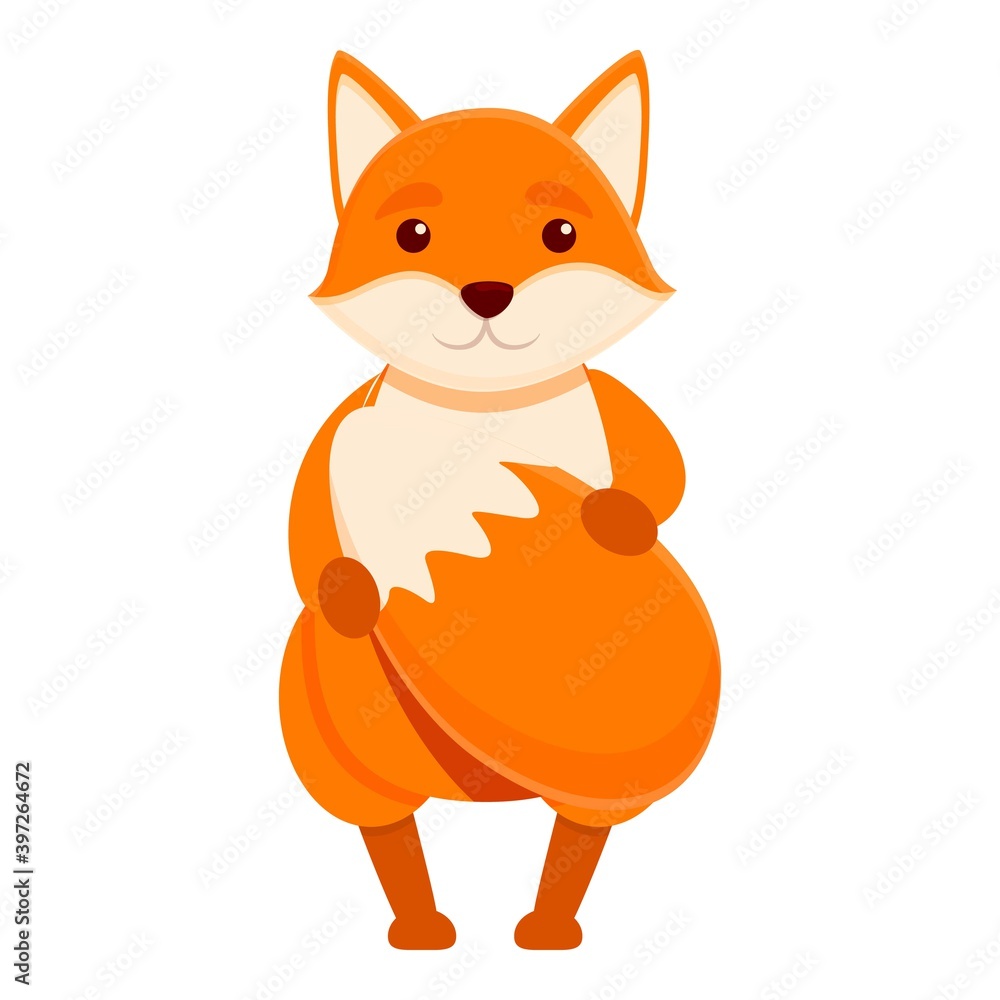Obraz premium Cute fox icon. Cartoon of cute fox vector icon for web design isolated on white background