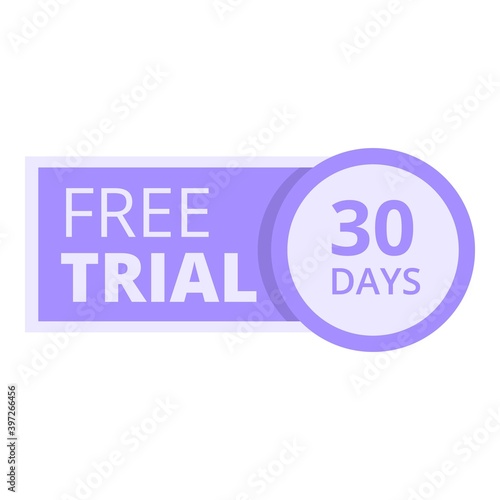 Free trial gaming icon. Cartoon of free trial gaming vector icon for web design isolated on white background