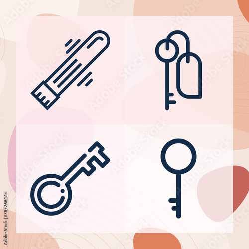 Simple set of distinguish related lineal icons