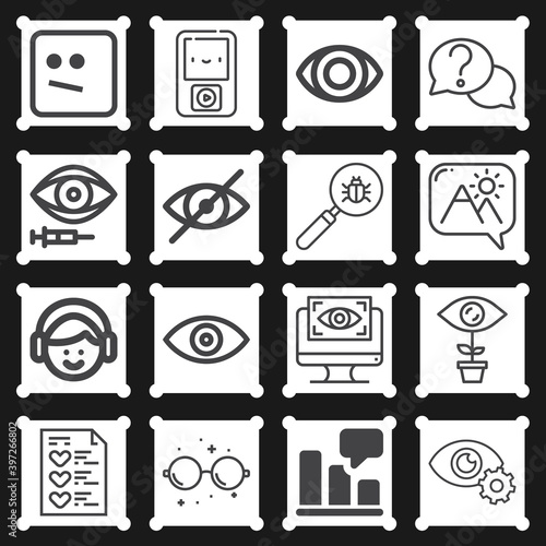 16 pack of perception  lineal web icons set