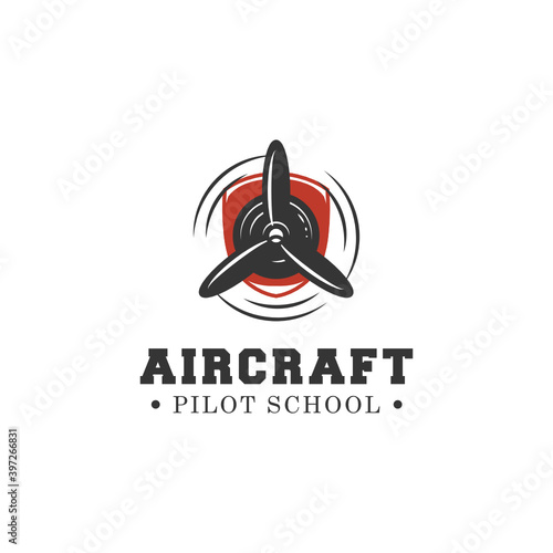 Vintage retro aircraft logo design emblem