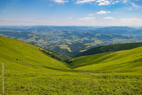 View of the Ukrainian Carpathian Mountains