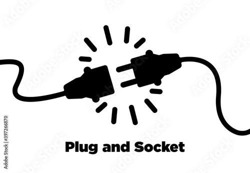 Get connected plug and socket flat icon