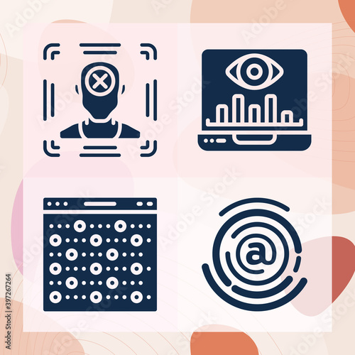 Simple set of recognized related filled icons