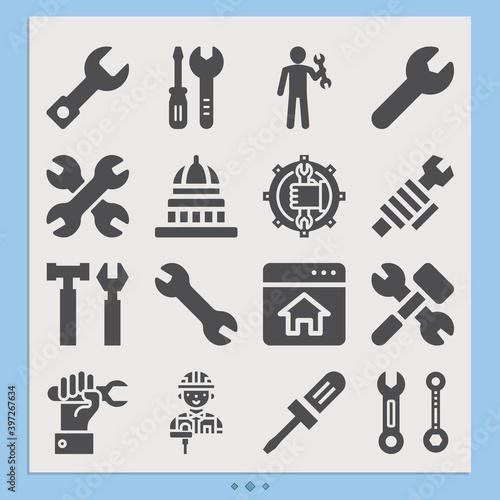 Simple set of vatican related filled icons.