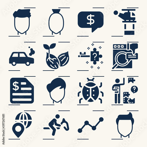 Simple set of difficulties related filled icons.