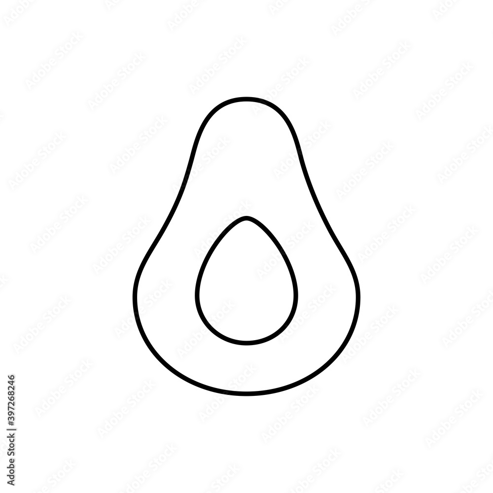 Avocado outline icon. Food, outline vector illustration. Avocado outline icon. Food, outline vector illustration.