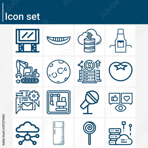 Simple set of massive related lineal icons.