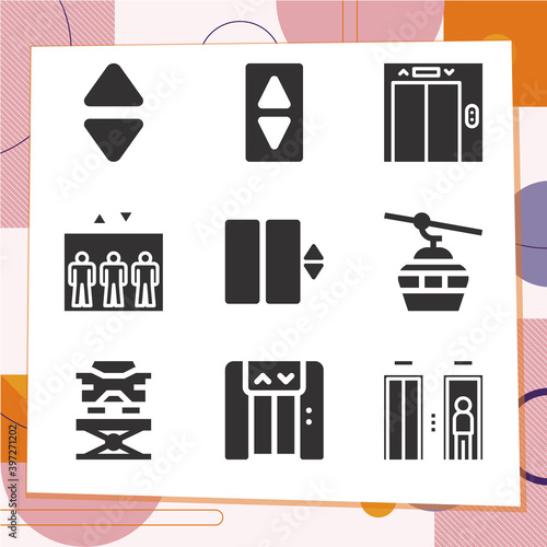 Simple set of 9 icons related to eleanor