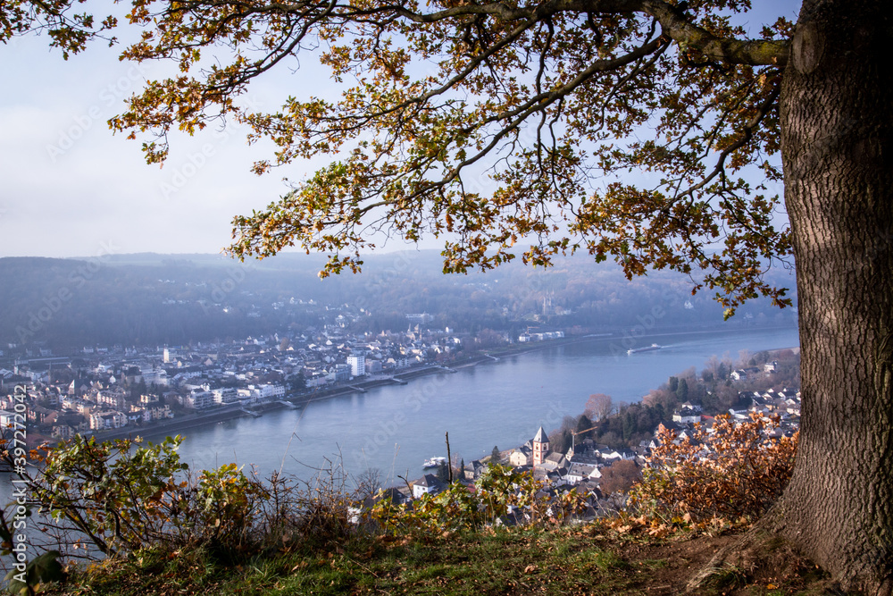 Rhine valley view from Erpeler Ley viewpoint travel Germany