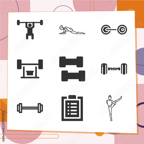 Simple set of 9 icons related to csf