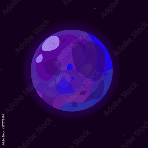 Vector illustration of a globe in purple tones. Suitable for games.