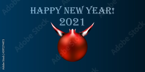 New Year Bull 2021 background