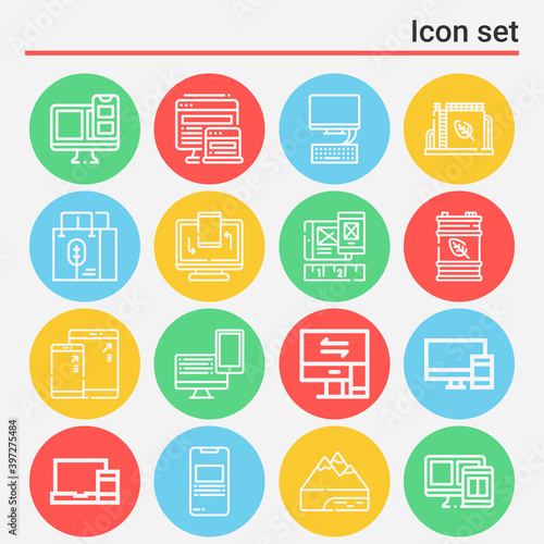 16 pack of innate  lineal web icons set
