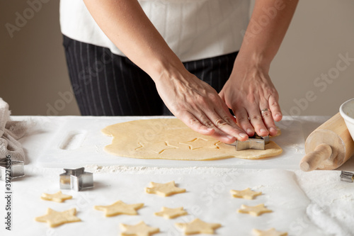 hands kneading dough