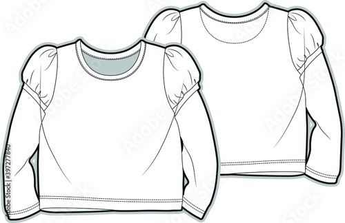 Baby t-shirt design. Kid's Fashion Flat Sketch. vector illustration. baby wear style