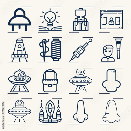 Simple set of skill related lineal icons.