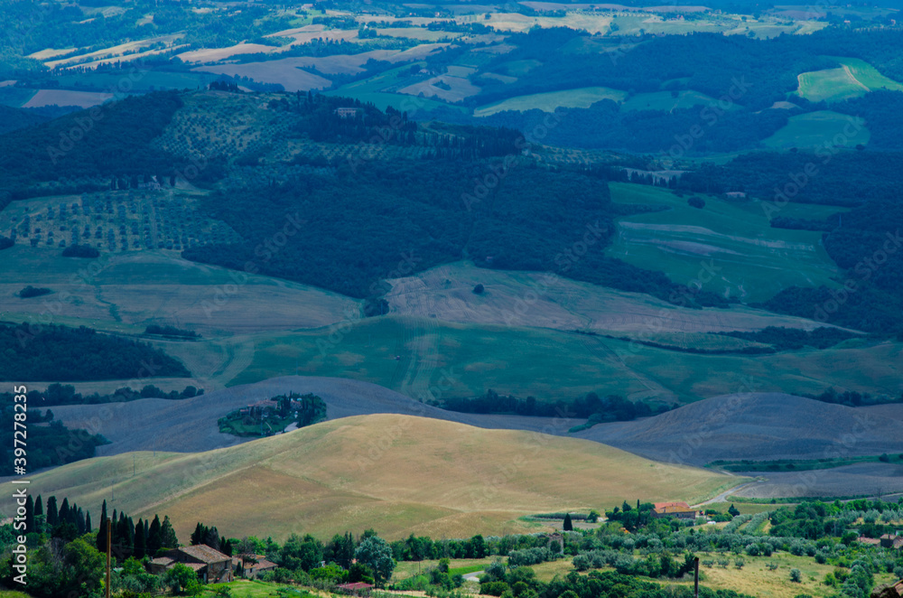 A view of an Italian fields in the background