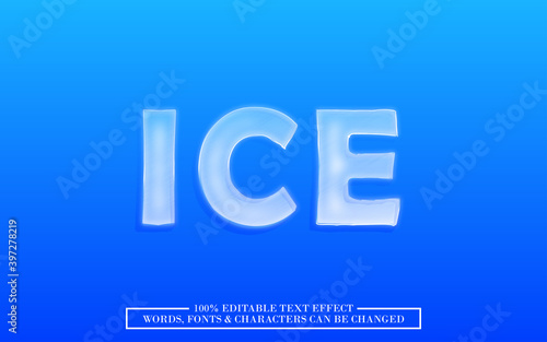 frozen ice editable text effect