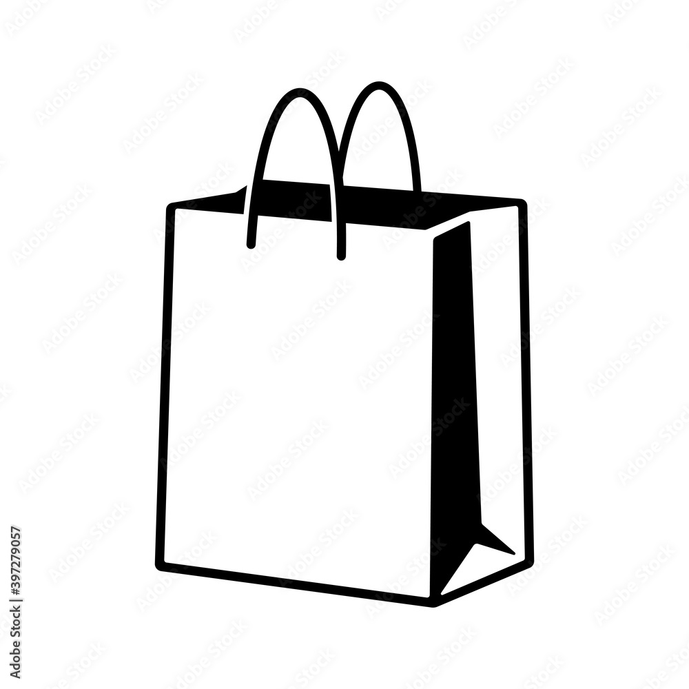 Paper shopping bag handles sign icon vector illustration Paper shopping bag handles sign icon vector illustration