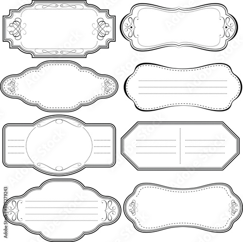 Beautiful blank victorian labels outline vintage graphics
