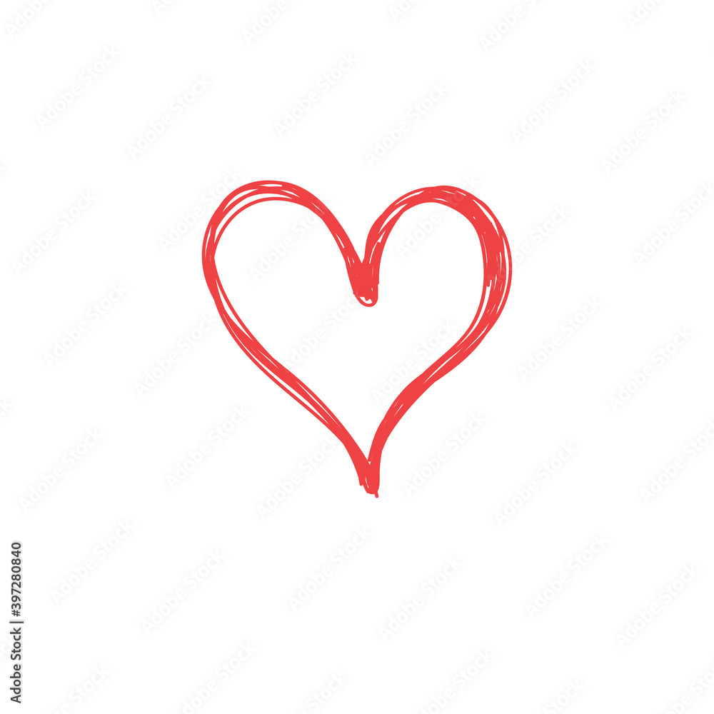 Heart doodle illustration. Hand drawn love symbol. Valentine's day vector icon. Heart doodle illustration. Hand drawn love symbol. Valentine's day vector icon.
