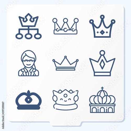 Simple set of 9 icons related to prosecutor