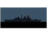 Royal Navy Invincible-class aircraft carrier. Vector image for illustrations and infographics.