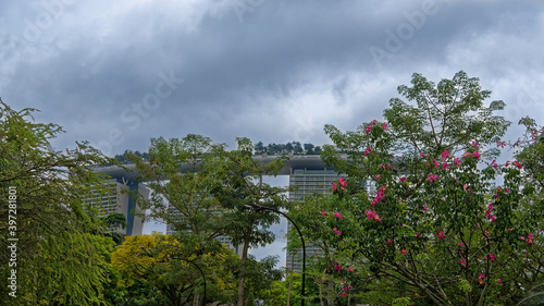  Gardens by the Bay.View of the Luxury Hotel Marina Bay Sands