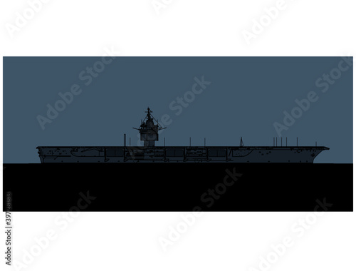 USS Enterprise. CVN-65. US Navy nuclear powered aircraft carrier. Vector image for illustrations and infographics.