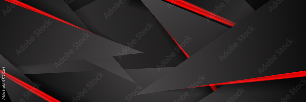 Abstract metallic red shiny color black frame layout modern business tech design vector template background